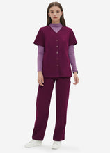 Load image into Gallery viewer, Women&#39;s Straight Scrub Pants with 6 Pockets in Wine Red
