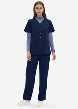 Load image into Gallery viewer, Women's Straight Scrub Pants with 6 Pockets in Navy