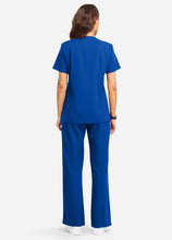 Load image into Gallery viewer, Women's Classic V-Neck Scrub Set with 7 Pockets in Blue