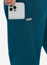 Load image into Gallery viewer, Women's Straight Scrub Pants with 6 Pockets in Peacock Blue