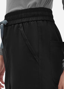 Women's Straight Scrub Pants with 6 Pockets in Black