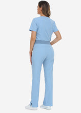 Load image into Gallery viewer, Women's Classic V-Neck Scrub Set with 7 Pockets in Ceil Blue