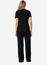 Load image into Gallery viewer, Women's Classic V-Neck Scrub Set with 7 Pockets in Black