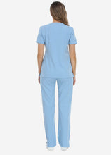 Load image into Gallery viewer, Women's Classic V-Neck Scrub Set with 7 Pockets in Ceil Blue