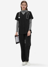 Load image into Gallery viewer, Women's Straight Scrub Pants with 6 Pockets in Black