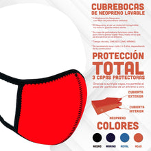 Load image into Gallery viewer, Red Neoprene Washable Face Mask With Antiviral Filter