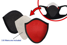 Load image into Gallery viewer, Red Sequin & Lycra Face Mask With Filter
