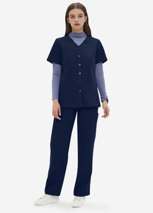 Women's Straight Scrub Pants with 6 Pockets in Navy