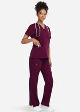 Load image into Gallery viewer, Women&#39;s Classic V-Neck Scrub Set with 7 Pockets in Wine Red
