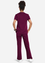 Load image into Gallery viewer, Women&#39;s Classic V-Neck Scrub Set with 7 Pockets in Wine Red
