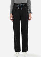 Load image into Gallery viewer, Women&#39;s Straight Scrub Pants with 6 Pockets in Black
