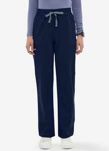 Women's Straight Scrub Pants with 6 Pockets in Navy