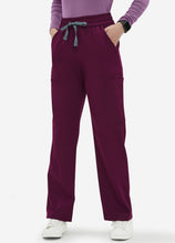 Load image into Gallery viewer, Women&#39;s Straight Scrub Pants with 6 Pockets in Wine Red
