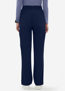 Women's Straight Scrub Pants with 6 Pockets in Navy