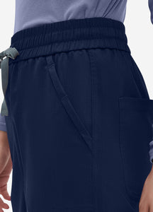 Women's Straight Scrub Pants with 6 Pockets in Navy