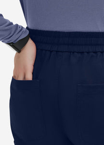 Women's Straight Scrub Pants with 6 Pockets in Navy