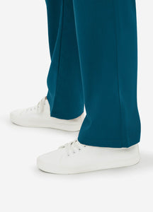 Women's Straight Scrub Pants with 6 Pockets in Peacock Blue