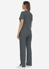 Load image into Gallery viewer, Women&#39;s Classic V-Neck Scrub Set with 7 Pockets in Grey
