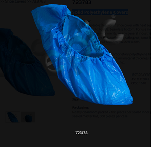 Solid Blue Polyethylene Shoe Covers by EPIC