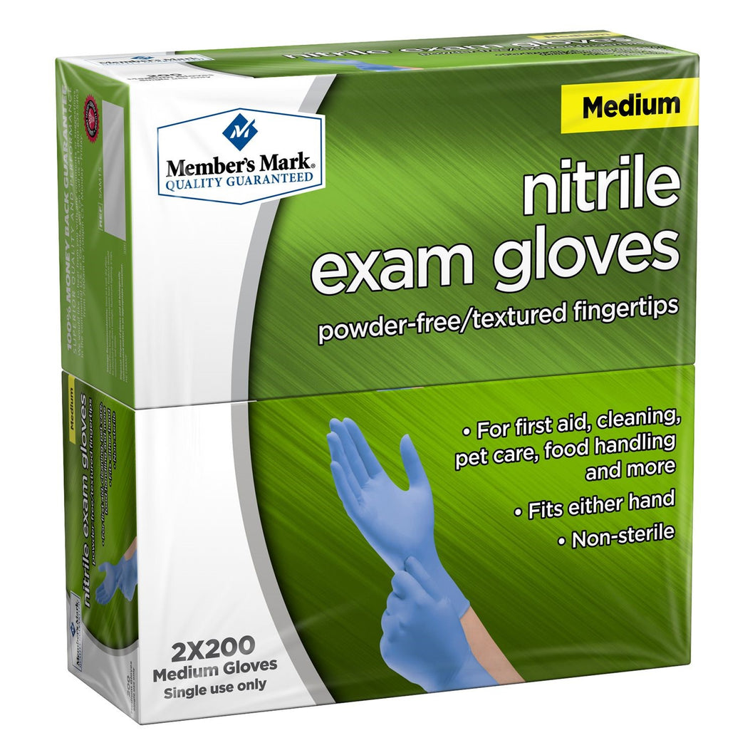 Member's Mark Nitrile Examination Gloves 400 Pack